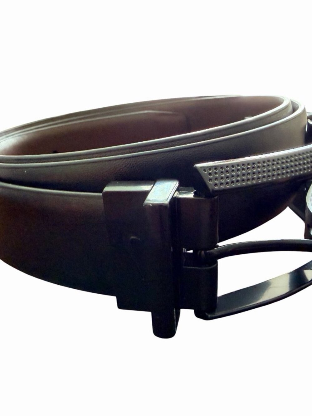 Nike Men's Reversible Dress Belt Black/Solid Logo Buckle (Size XL 42-44)